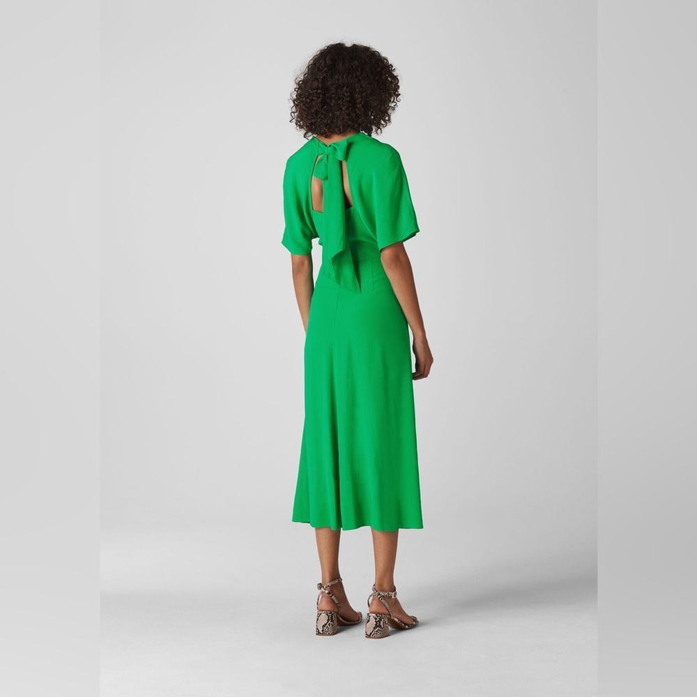 Whistles Zelena green midi dress 2 - Picture 2 of 13